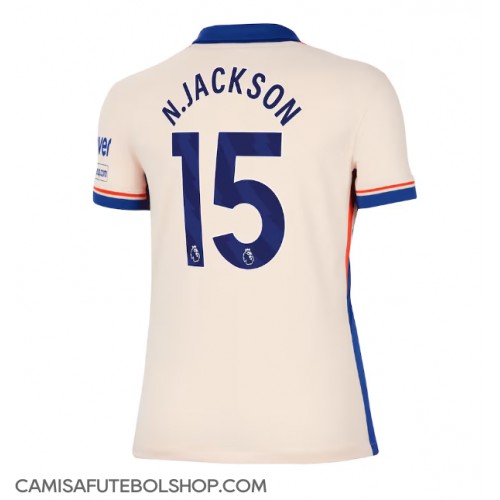 Camisa de time de futebol Chelsea Nicolas Jackson #15 Replicas 2º Equipamento Feminina 2024-25 Manga Curta